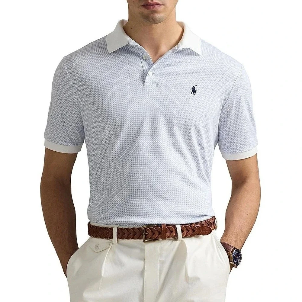 Ralph Lauren Men's‎ Classic-Fit Print Soft Cotton Polo Shirt Contrast Collar 2XB